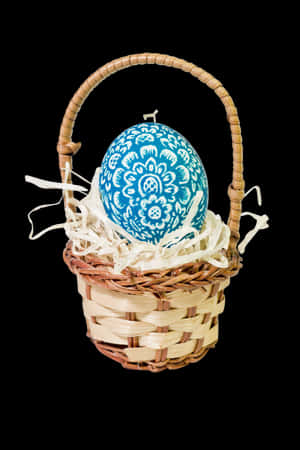 Decorative Easter Eggin Basket PNG with transparent background