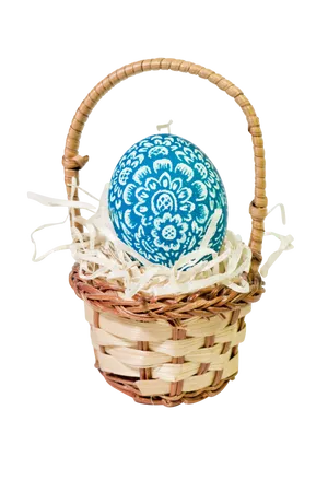 Decorative Easter Eggin Basket PNG Image