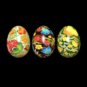 Decorative Easter Eggs Floral Patterns PNG image with transparent background