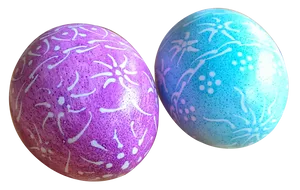 Decorative Easter Eggs Purpleand Blue PNG Image