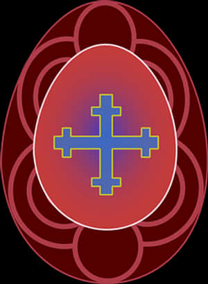 Decorative Easter Eggwith Cross PNG with transparent background