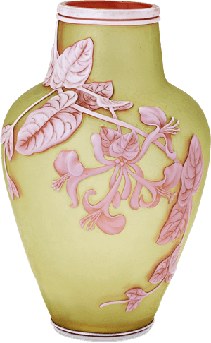 English Yellow Cameo Glass Vase - Vase, HD Png Download PNG with transparent background