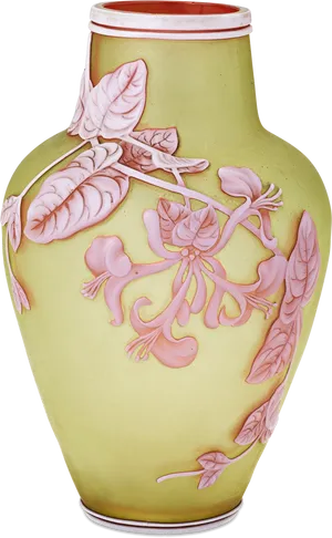 Decorative Floral Ceramic Vase PNG Image