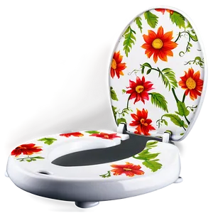 Decorative Floral Toilet Seat Png Wbd4 PNG Image