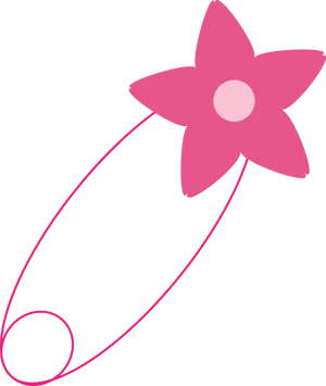 Decorative Flower Safety Pin PNG Image