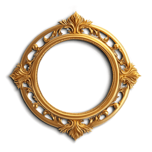 Decorative Gold Circle Frame PNG 06262024 PNG