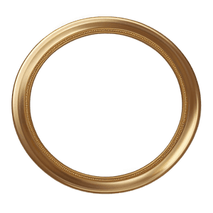 Decorative Gold Circle Frame PNG uno PNG