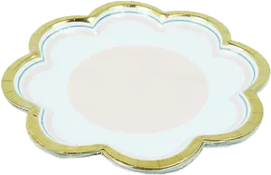 Decorative Gold Trimmed Paper Plate PNG Image