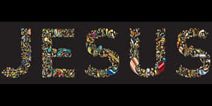 Decorative Jesus Name Art PNG with transparent background
