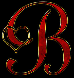 Decorative Letter Bwith Heart PNG with transparent background