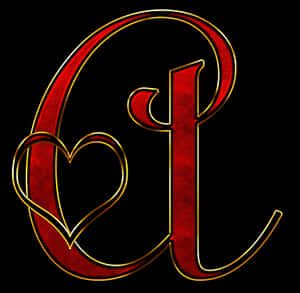Decorative Letter Lwith Heart PNG with transparent background