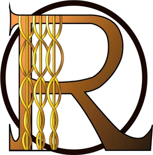 Decorative Letter R Illustration PNG Image