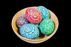 Decorative Painted Easter Eggs PNG with transparent background
