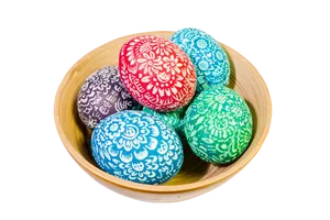 Decorative Painted Easter Eggs PNG Image