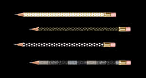 Decorative Pencils Black Background PNG