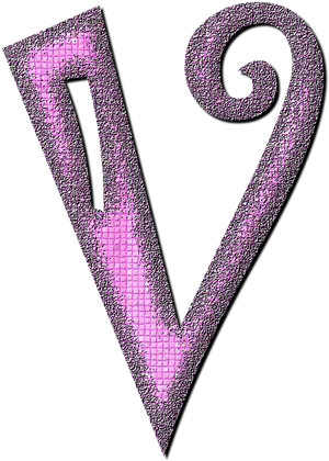 Decorative Purple Letter V PNG Image