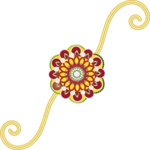 Decorative Rakhi Designon Black Background PNG Image