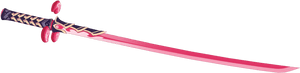 Decorative Red Katana Sword PNG