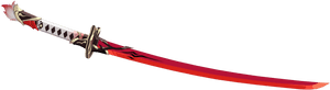 Decorative Red Katana Sword PNG