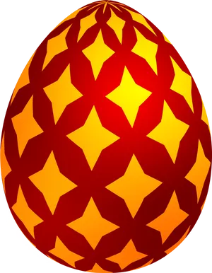 Decorative Red Patterned Egg PNG Image