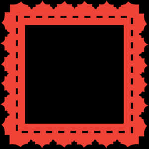 Decorative Red Square Frame PNG with transparent background