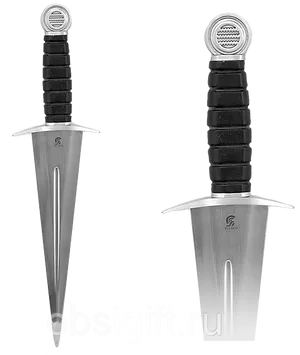 Decorative Silver Daggers With Black Grips PNG Image