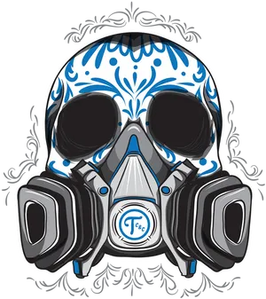 Decorative Skull Gas Mask Art PNG Image