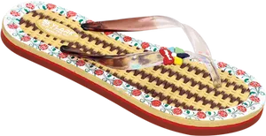 Decorative Womens Flip Flop Sandal PNG Image