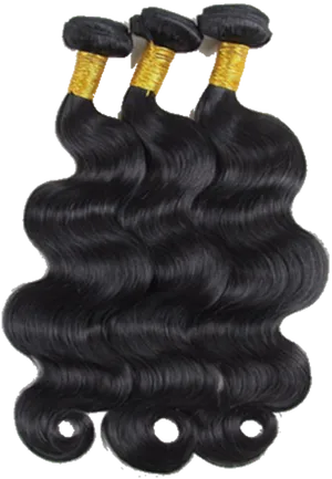 Deep Wave Hair Bundles Black PNG Image