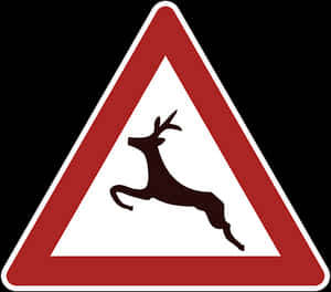 Deer Crossing Road Sign PNG image with transparent background