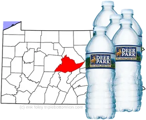 Deer Park Water Map Branding PNG Image