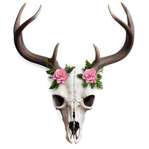 Deer Skull With Flowers Png Wje PNG Image