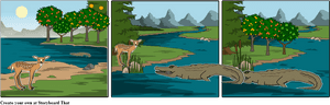 Crocodile With Deer Cartoon, HD Png Download PNG image with transparent background