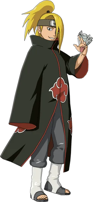 Deidarain Akatsuki Cloak PNG Image