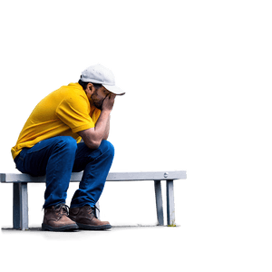 Dejected Man Sitting Alone PNG 06122024 PNG with transparent background