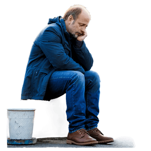 Dejected Man Sitting Alone PNG duo61 PNG with transparent background