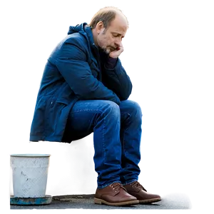 Dejected Man Sitting Alone Png Duo61 PNG Image