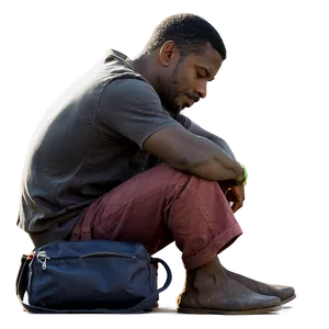 Dejected Man Sitting Alone Png Sbe PNG Image