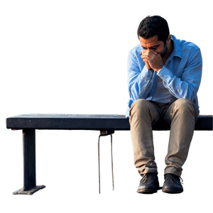 Dejected Man Sitting Alone PNG tjy PNG with transparent background
