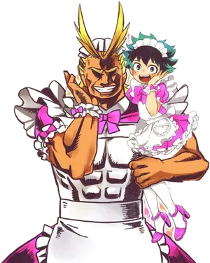 Deku_and_ All_ Might_ Fun_ Costumes PNG Image