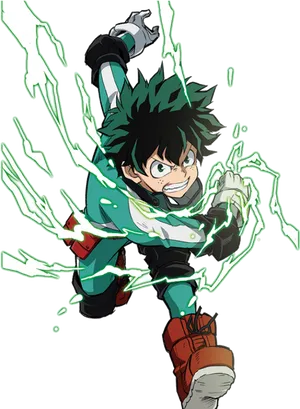 Deku Full Cowl Energy Burst PNG Image