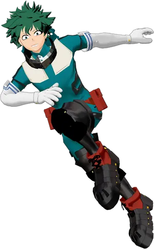 Deku Hero Pose PNG Image