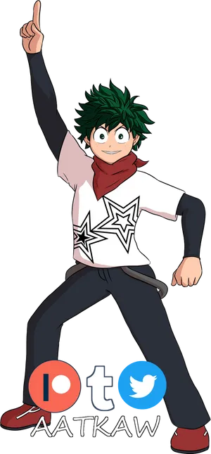 Deku My Hero Academia Pose PNG Image