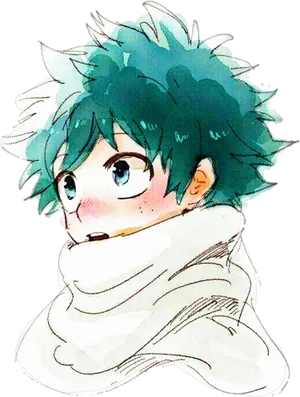 Deku Portraitin Scarf PNG Image