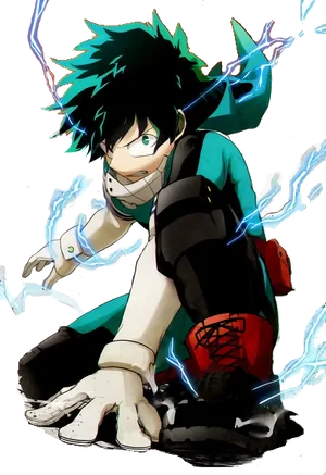 Deku Power Surge Anime Artwork PNG Image