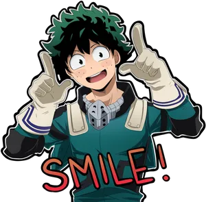 Deku Smile Hero Pose PNG Image