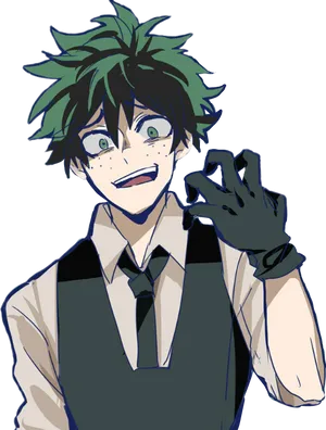 Deku Smiling Anime Character PNG Image