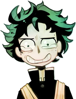 Deku Stylized Portrait PNG Image