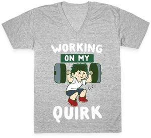 Deku Working On My Quirk T Shirt PNG Image