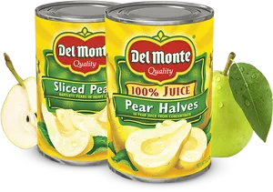 Del Monte Canned Pear Halvesand Slices PNG Image